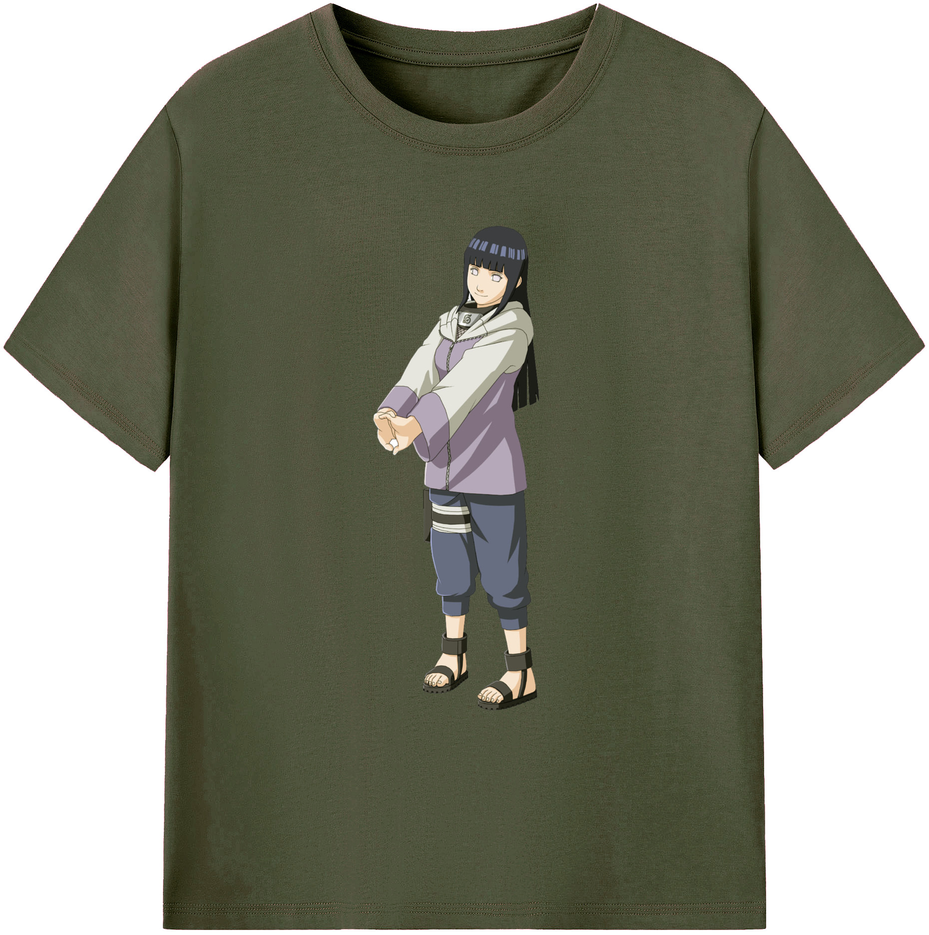 （画像用） NARUTO -ナルト- 日向ヒナタ Hyūga Hinata 綿100％ メンズ半袖Tシャツ｜肌触りやわらか＆通気性
